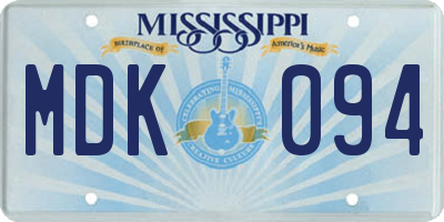 MS license plate MDK094