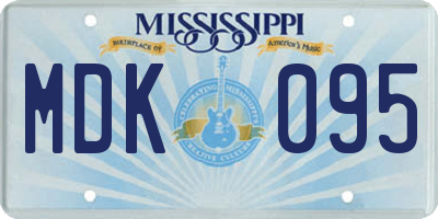 MS license plate MDK095