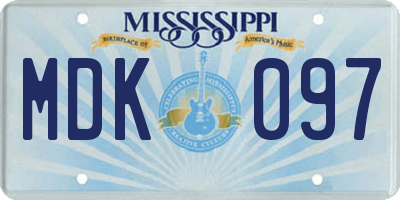 MS license plate MDK097