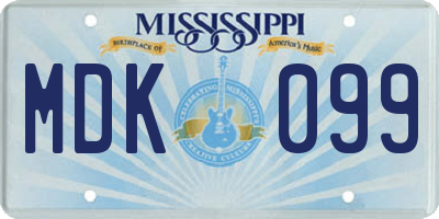 MS license plate MDK099