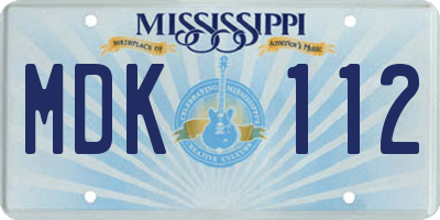 MS license plate MDK112