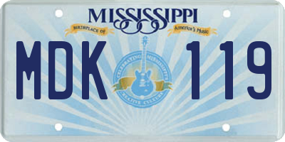 MS license plate MDK119
