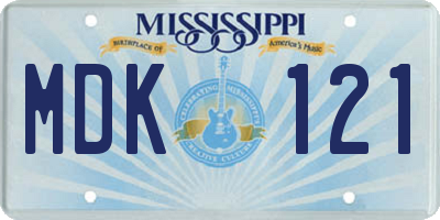 MS license plate MDK121