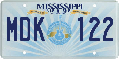 MS license plate MDK122