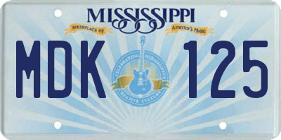 MS license plate MDK125