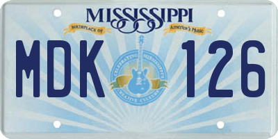 MS license plate MDK126