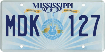 MS license plate MDK127
