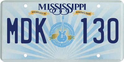 MS license plate MDK130