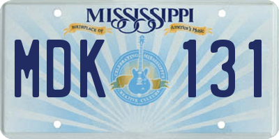MS license plate MDK131