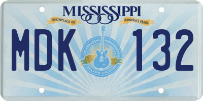 MS license plate MDK132