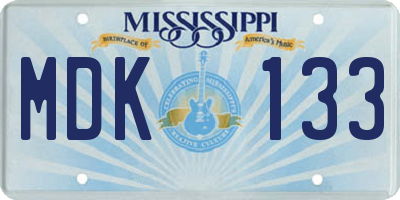 MS license plate MDK133