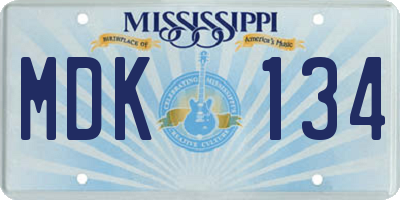 MS license plate MDK134
