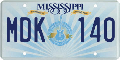MS license plate MDK140