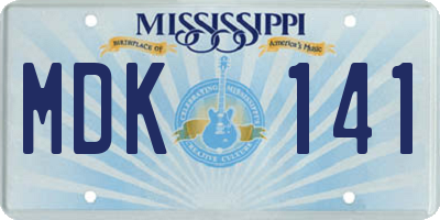 MS license plate MDK141