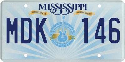 MS license plate MDK146