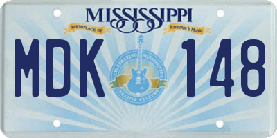 MS license plate MDK148