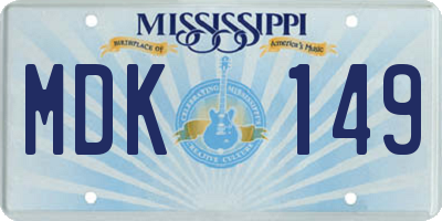 MS license plate MDK149