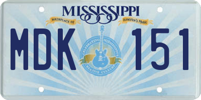 MS license plate MDK151