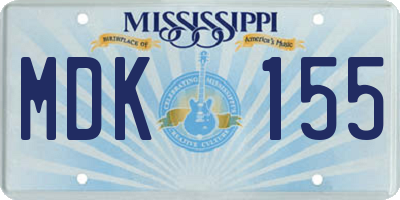 MS license plate MDK155