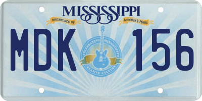 MS license plate MDK156