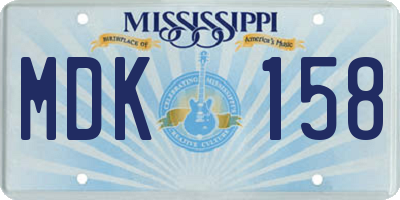MS license plate MDK158