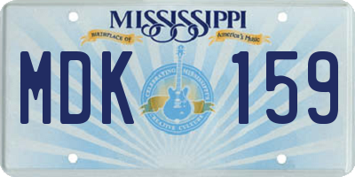 MS license plate MDK159
