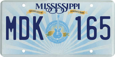 MS license plate MDK165