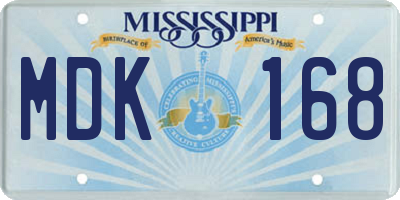 MS license plate MDK168