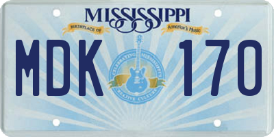MS license plate MDK170