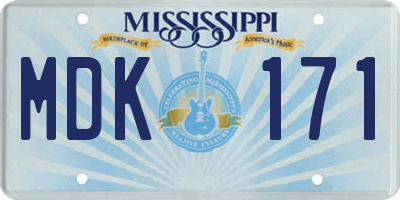 MS license plate MDK171