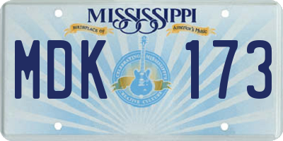 MS license plate MDK173