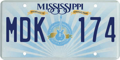 MS license plate MDK174