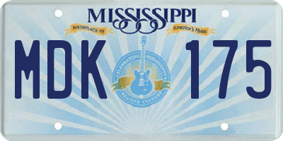 MS license plate MDK175
