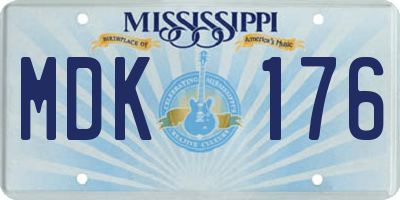 MS license plate MDK176