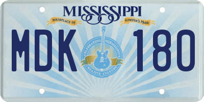 MS license plate MDK180