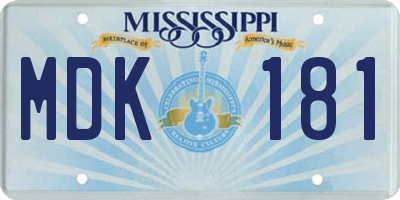 MS license plate MDK181
