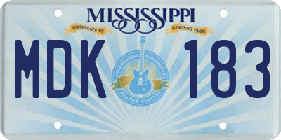 MS license plate MDK183