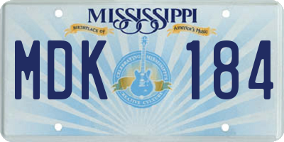 MS license plate MDK184