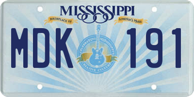 MS license plate MDK191