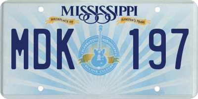 MS license plate MDK197