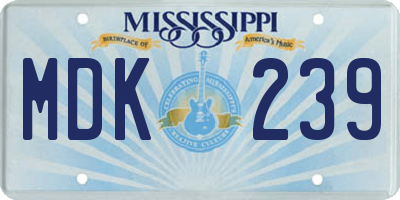 MS license plate MDK239