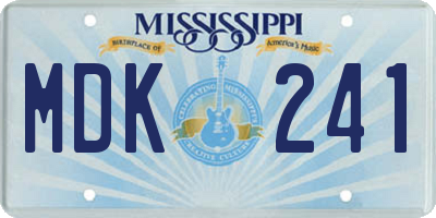 MS license plate MDK241