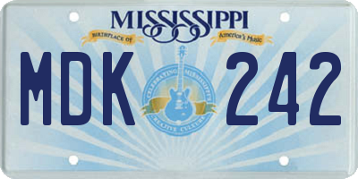 MS license plate MDK242
