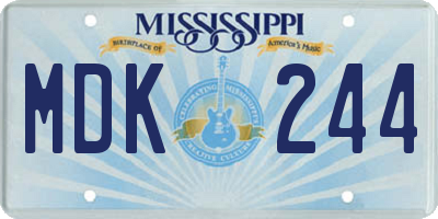 MS license plate MDK244