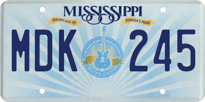 MS license plate MDK245