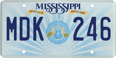 MS license plate MDK246