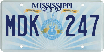 MS license plate MDK247