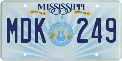 MS license plate MDK249