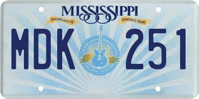 MS license plate MDK251