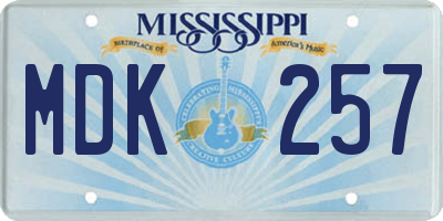 MS license plate MDK257
